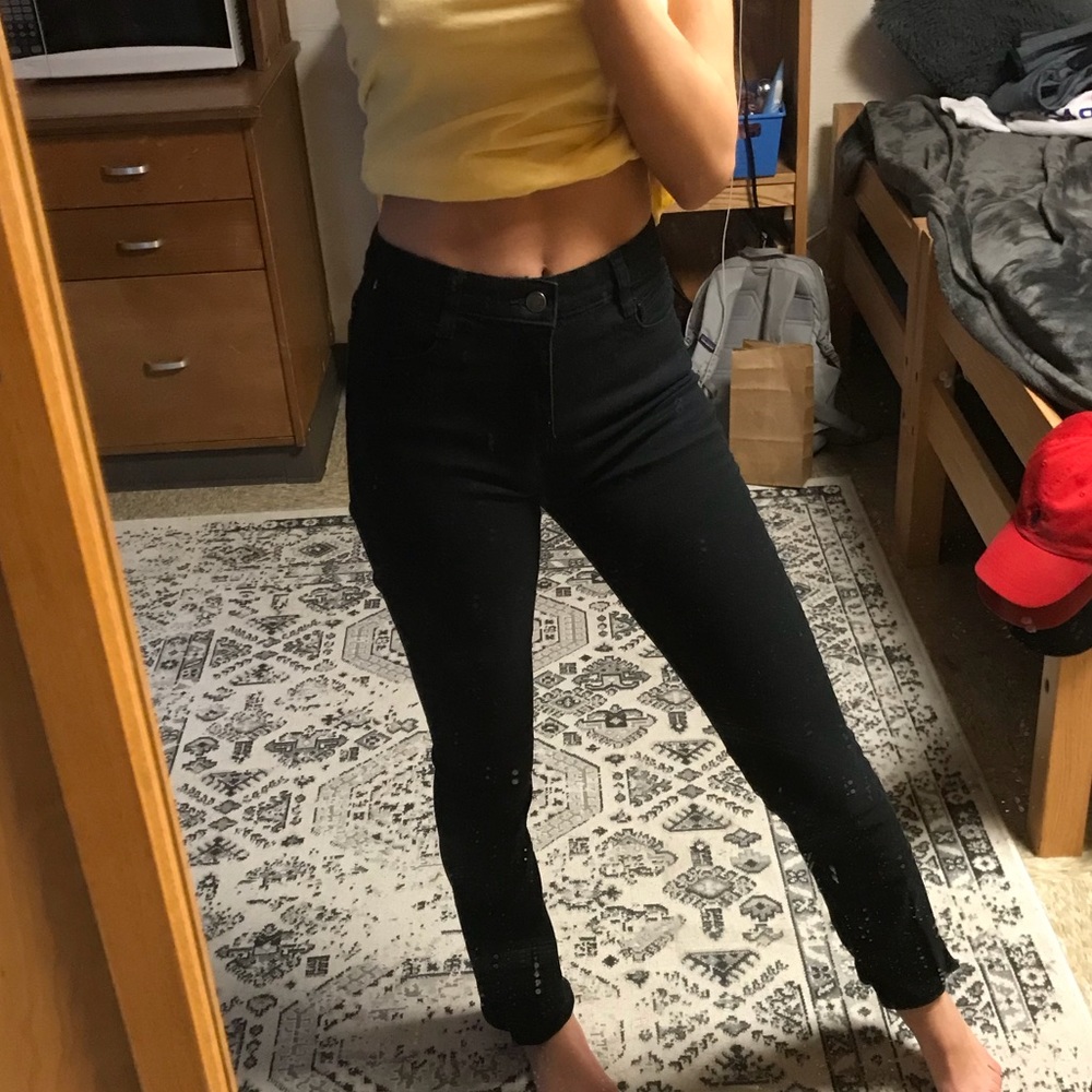 Black mid rise jeans